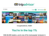 Top1% reviewers on Tripadvisor قائمة أهم ١٪؜ من محرري تقييمات تريب أدفايزر